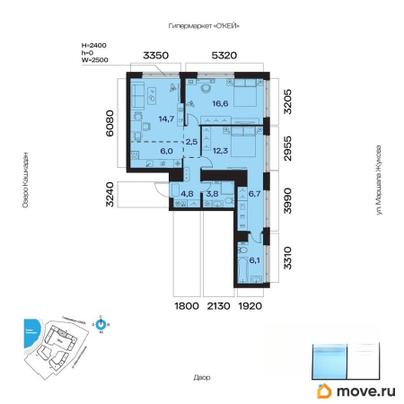 3-комн. квартира, 73.5 м&sup2;