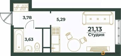 студия, 21.13 м&sup2;