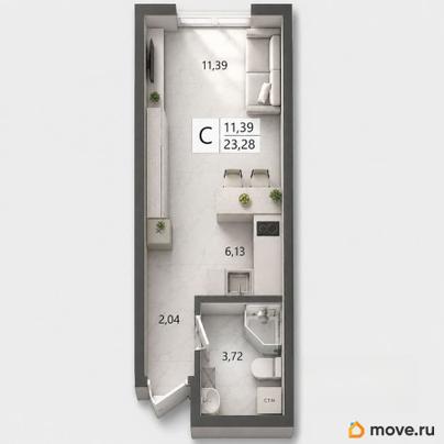 студия, 23.28 м&sup2;