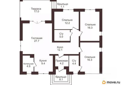 коттедж, 112.5 м&sup2;, 8.3 сотки