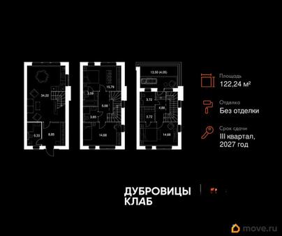 таунхаус, 122.24 м&sup2;, 1 сотка