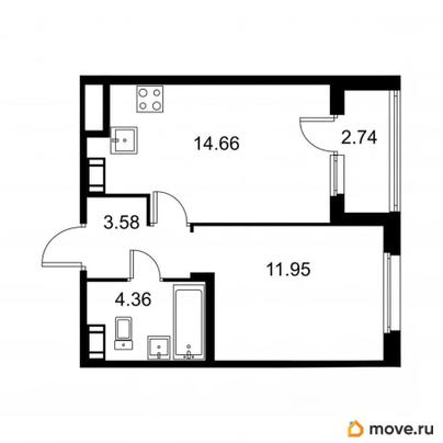 1-комн. квартира, 35.92 м&sup2;