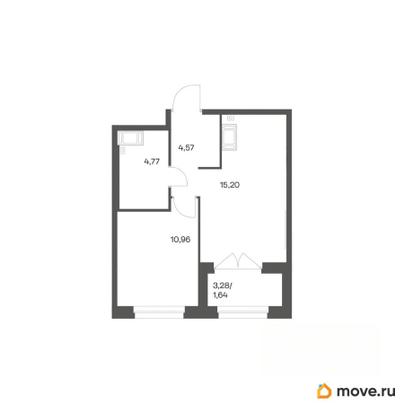 1-комн. квартира, 36.06 м&sup2;