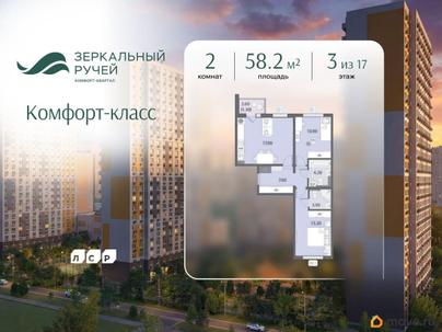 2-комн. квартира, 58.2 м&sup2;