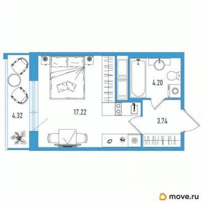 студия, 26.46 м&sup2;