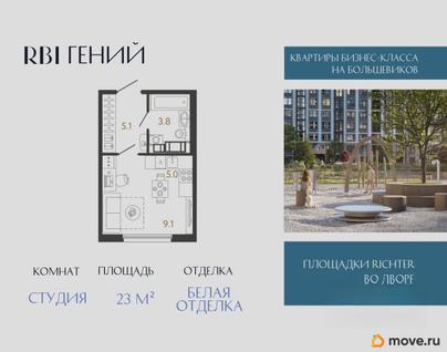 студия, 23 м&sup2;