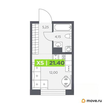 студия, 21.4 м&sup2;