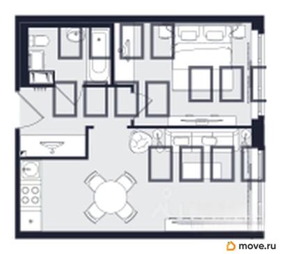 1-комн. апартаменты, 40.91 м&sup2;