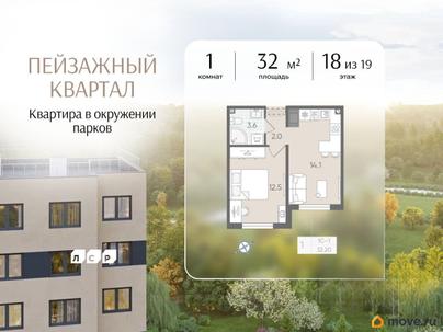 1-комн. квартира, 32 м&sup2;