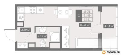 студия, 23.78 м&sup2;