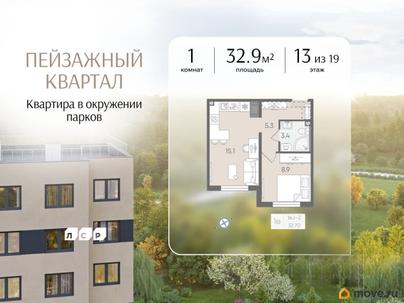 1-комн. квартира, 32.9 м&sup2;