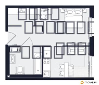 1-комн. апартаменты, 41.05 м&sup2;