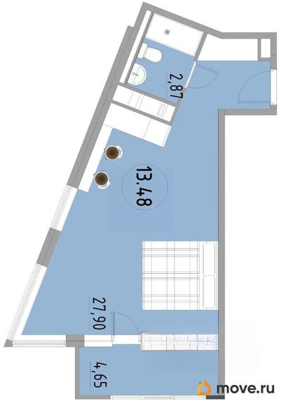 1-комн. апартаменты, 35.78 м&sup2;