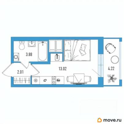 студия, 20.18 м&sup2;