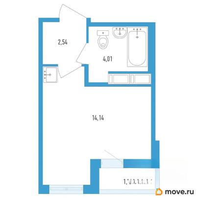 студия, 21.59 м&sup2;