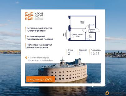 1-комн. квартира, 36.65 м&sup2;
