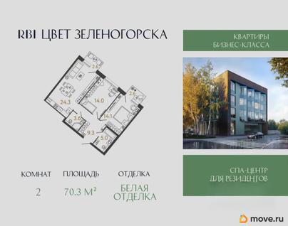 2-комн. квартира, 70.3 м&sup2;