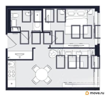 1-комн. апартаменты, 40.91 м&sup2;