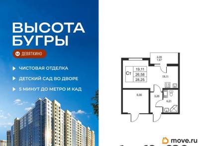 студия, 28.25 м&sup2;