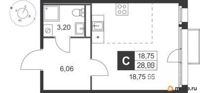 студия, 28.28 м&sup2;
