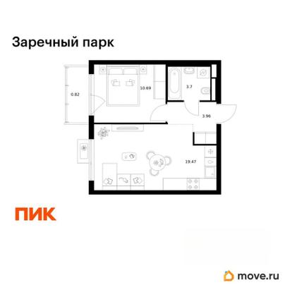 1-комн. квартира, 38.64 м&sup2;