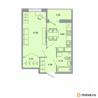 1-комн. квартира, 35 м&sup2;