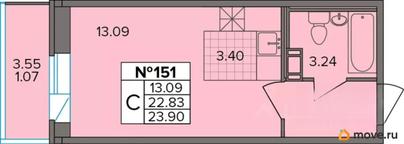 студия, 23.9 м&sup2;