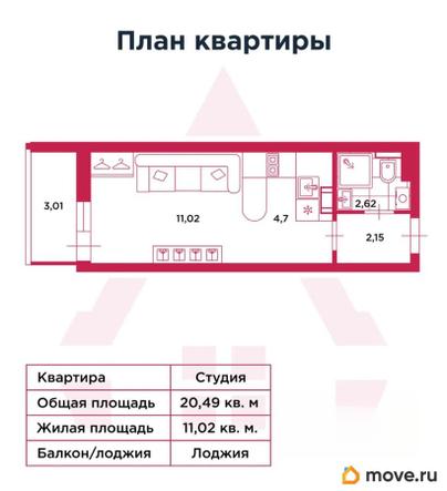 студия, 20.49 м&sup2;
