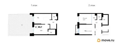 2-комн. квартира, 82.4 м&sup2;