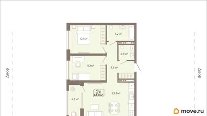 2-комн. квартира, 68 м&sup2;
