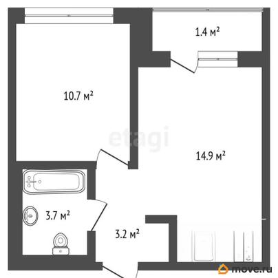1-комн. квартира, 32.5 м&sup2;
