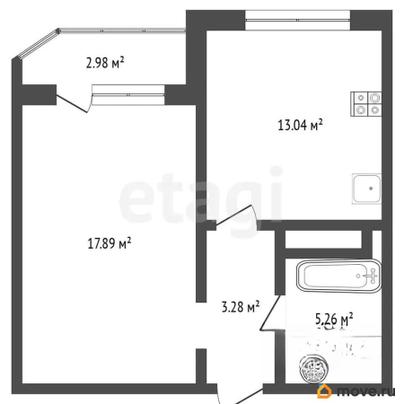 1-комн. квартира, 39.5 м&sup2;