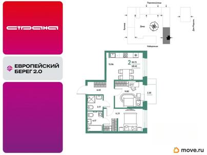 2-комн. квартира, 50.72 м&sup2;
