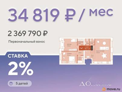2-комн. квартира, 90.7 м&sup2;