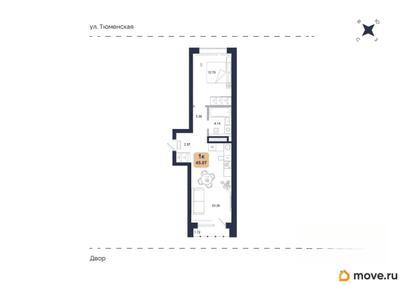 1-комн. квартира, 45.07 м&sup2;