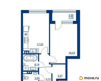 1-комн. квартира, 49.86 м&sup2;