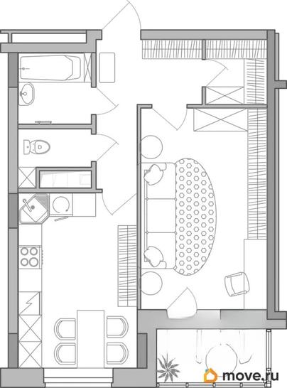 1-комн. квартира, 47.4 м&sup2;