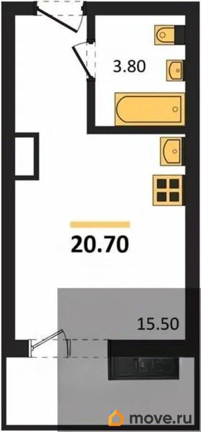 студия, 20.5 м&sup2;