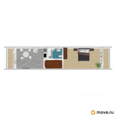 1-комн. квартира, 44.81 м&sup2;