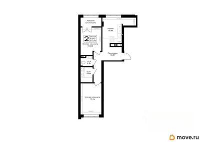2-комн. квартира, 54.99 м&sup2;