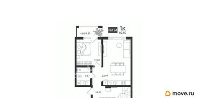 2-комн. квартира, 80.6 м&sup2;
