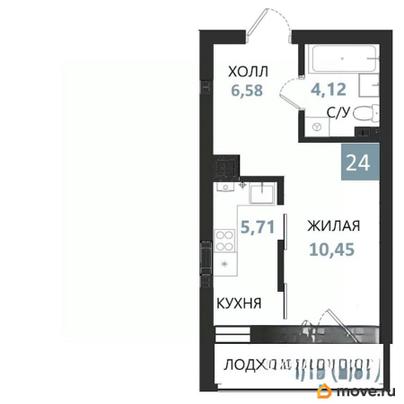 1-комн. квартира, 28.93 м&sup2;