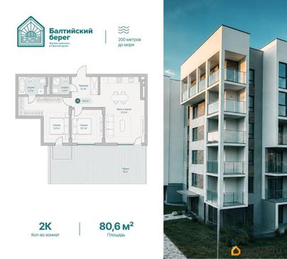 2-комн. квартира, 80.6 м&sup2;