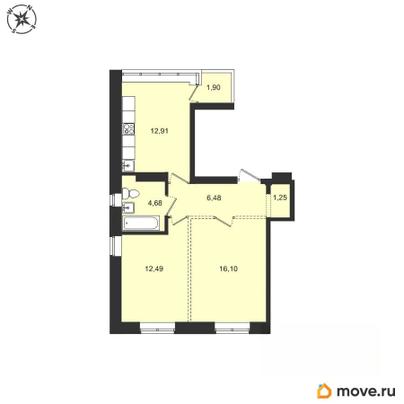 2-комн. квартира, 55.81 м&sup2;