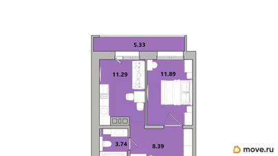 1-комн. квартира, 40.64 м&sup2;