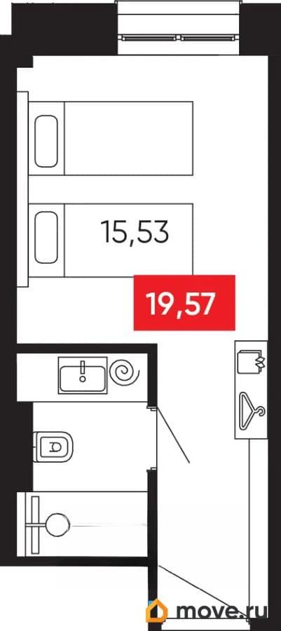 студия, 19.57 м&sup2;