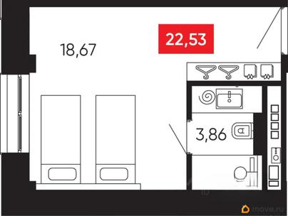 студия, 22.53 м&sup2;
