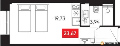 студия, 23.67 м&sup2;