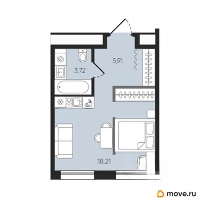 1-комн. квартира, 27.8 м&sup2;