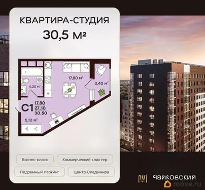 студия, 30.5 м&sup2;